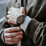  Shop Authentic Fossil Machine Chronograph Black Dial Black Leather Strap Watch for Men - FS5586 - Luxxuri