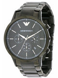  Shop Authentic Emporio Armani Dress Chronograph Quartz Black Dial Black Stainless Steel Strap Watch For Men - AR2485 - Luxxuri