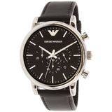  Shop Authentic Emporio Armani Luigi Chronograph Black Dial Black Leather Watch For Men - AR1828 - Luxxuri