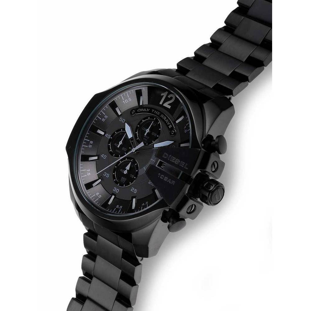  Shop Authentic Diesel Mega Chief Chronograph Black Dial Black Stainless Steel Watch For Men - DZ4355 - Luxxuri