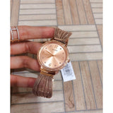  Shop Authentic Guess Chiffon Rose Gold Dial Mesh Bracelet Watch For Women - W1083L3 - Luxxuri