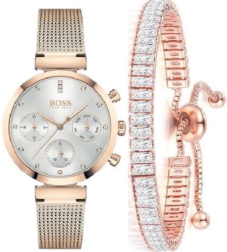  Shop Authentic Hugo Boss Flawless White Dial Gold Mesh Bracelet Watch for Women - 1502553 - Luxxuri