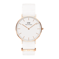  Shop Authentic Daniel Wellington Classic Dover White Dial White Nylon Strap Watch For Women - DW00100309 - Luxxuri