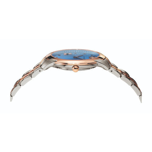  Shop Authentic Versace Audrey Quartz Blue Dial Two Tone Steel Strap Watch for Women - VELR00619 - Luxxuri