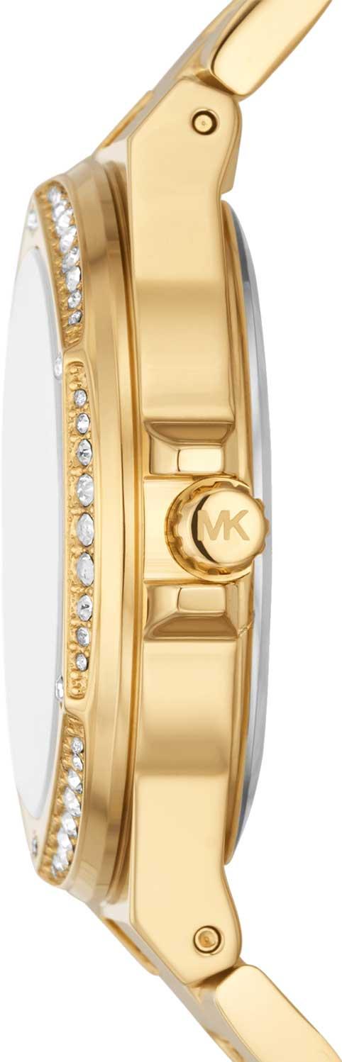  Shop Authentic Michael Kors Lennox Three Hand Gold Dial Gold Steel Strap Watch For Women - MK7229 - Luxxuri