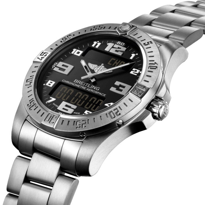  Shop Authentic Breitling Aerospace Evo Black Dial Silver Steel Strap Watch for Men - E79363101B1E1 - Luxxuri