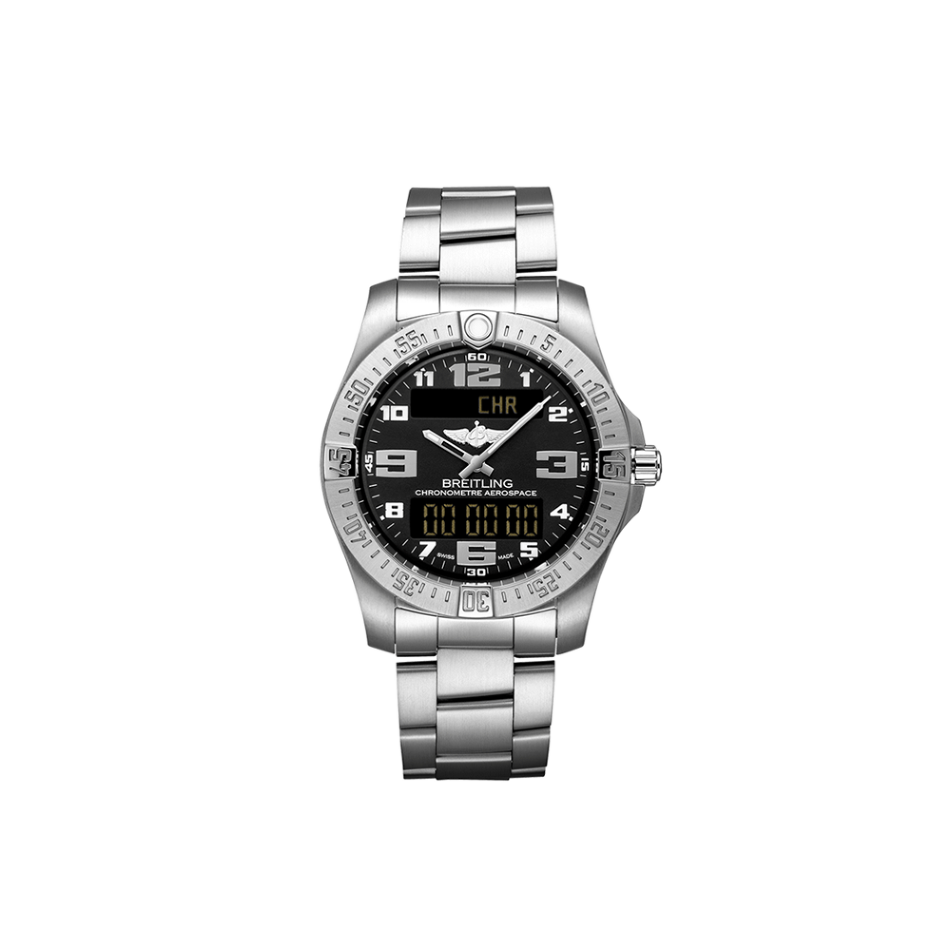  Shop Authentic Breitling Aerospace Evo Black Dial Silver Steel Strap Watch for Men - E79363101B1E1 - Luxxuri