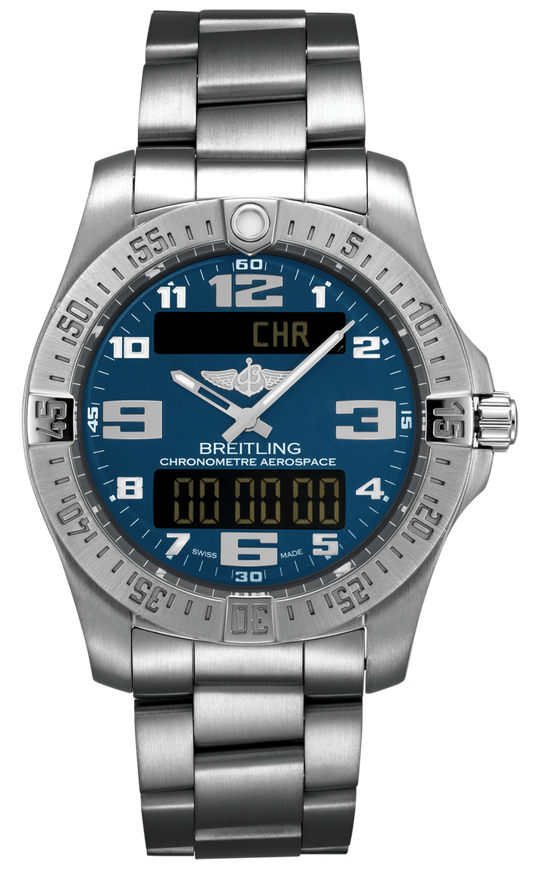  Shop Authentic Breitling Aerospace Evo Blue Dial Silver Steel Strap Watch for Men - E79363101C1E1 - Luxxuri