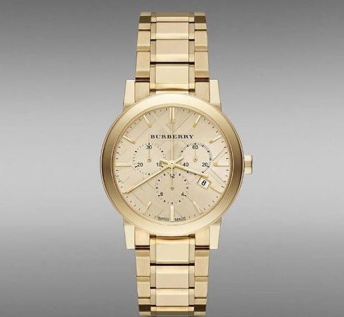 Burberry The City Gold Dial Gold Steel Strap Watch for Women - BU9753