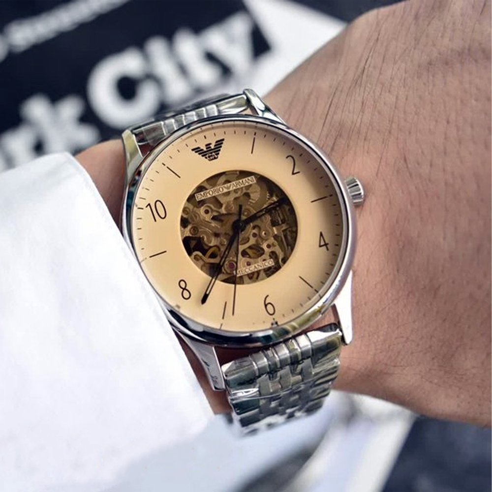  Shop Authentic Emporio Armani Meccanico Multicolor Dial Silver Steel Strap Watch For Men - AR1922 - Luxxuri