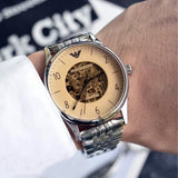  Shop Authentic Emporio Armani Meccanico Multicolor Dial Silver Steel Strap Watch For Men - AR1922 - Luxxuri