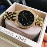  Shop Authentic Michael Kors Mini Darci Quartz Black Dial Gold Steel Strap Watch For Women - MK3738 - Luxxuri
