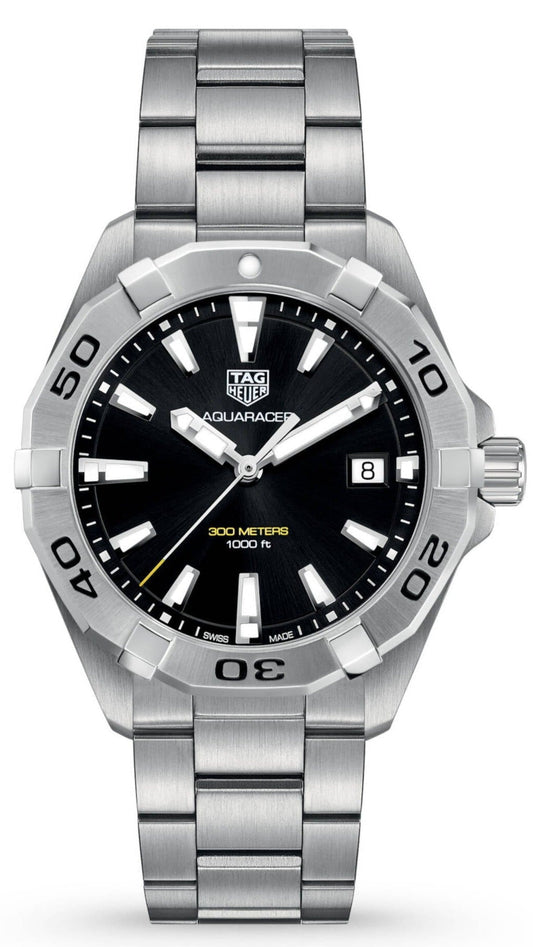  Shop Authentic Tag Heuer Aquaracer Black Dial Silver Steel Strap Watch for Men - WBD1110.BA0928 - Luxxuri