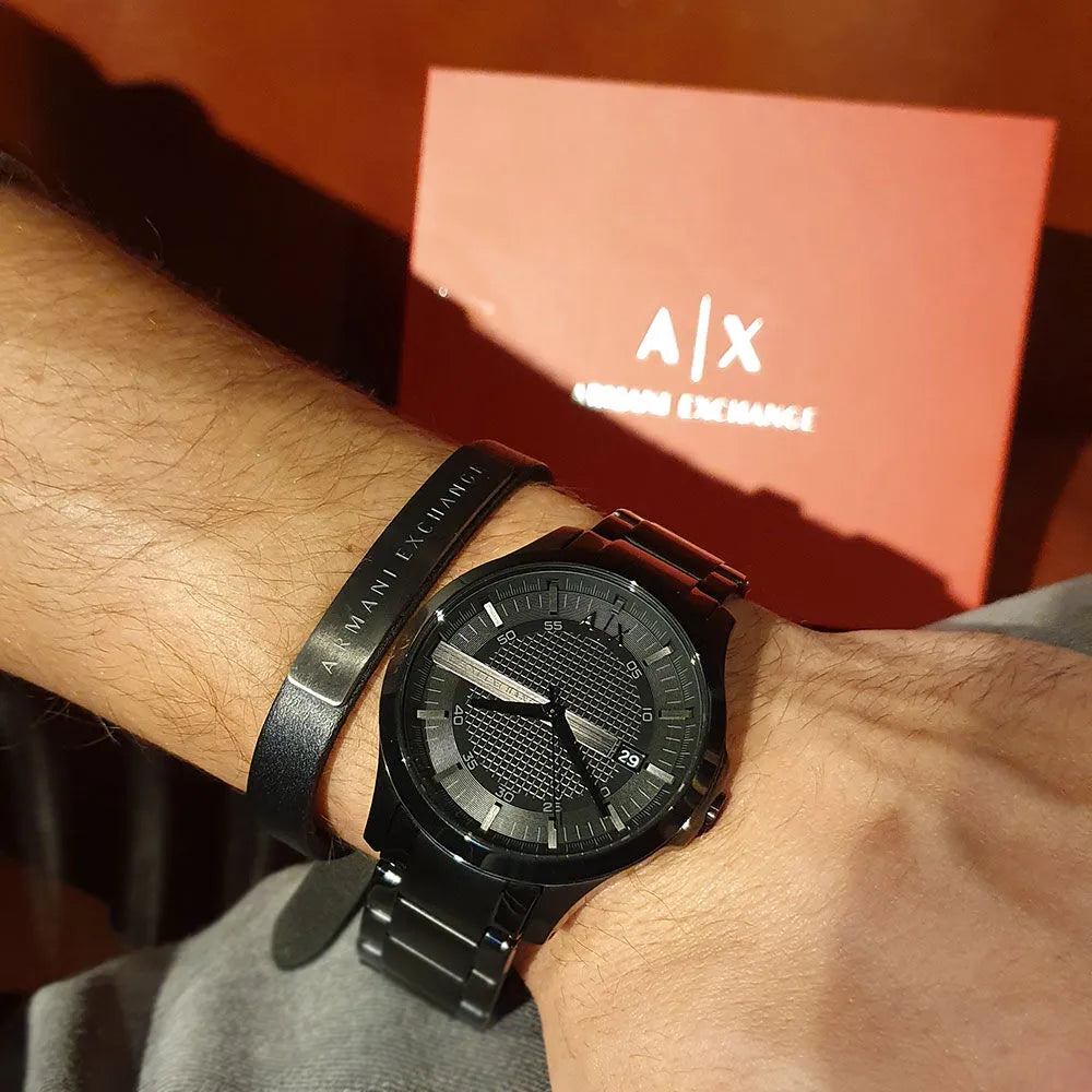  Shop Authentic Armani Exchange Hampton Black Dial Black Steel Strap Watch For Men - AX7101 - Luxxuri