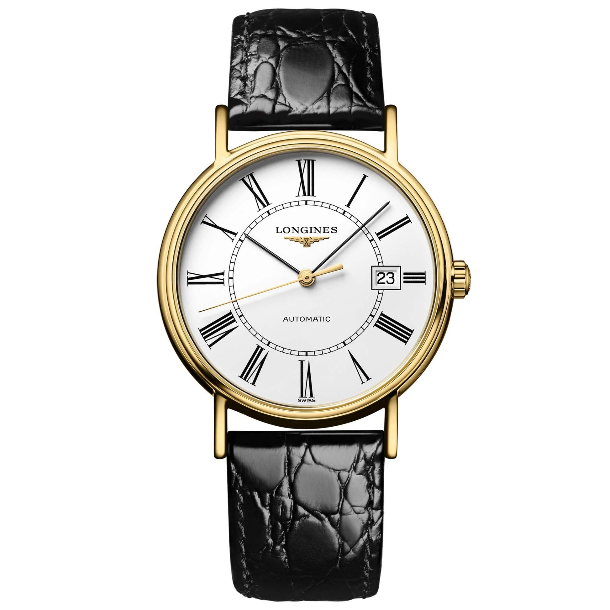  Shop Authentic Longines Presence 25.5mm Automatic White Dial Black Leather Strap Watch for Women - L4.921.2.11.2 - Luxxuri