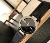  Shop Authentic Gucci G Interlocking Black Dial Black Leather Strap Watch For Women - YA133501 - Luxxuri