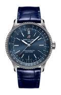 Breitling Navitimer Automatic 35 Blue Dial Blue Leather Strap Watch for Men - A17395161C1P1