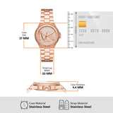  Shop Authentic Michael Kors Lennox Three Hand Rose Gold Dial Rose Gold Steel Strap Watch For Women - MK7230 - Luxxuri