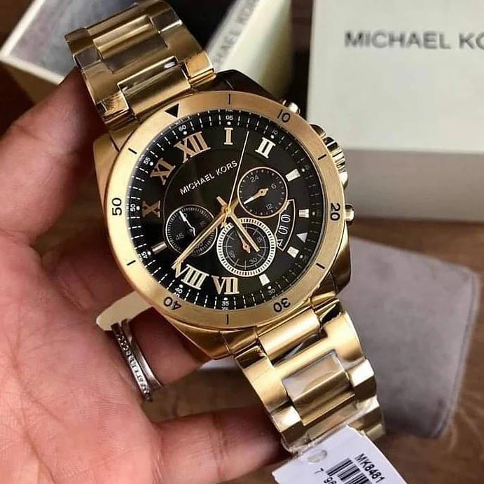  Shop Authentic Michael Kors Brecken Chronograph Quartz Black Dial Gold Steel Strap Watch For Men - MK8481 - Luxxuri
