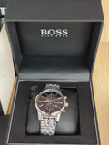  Shop Authentic Hugo Boss Jet Black Dial Silver Steel Strap Watch for Men - 1513383 - Luxxuri