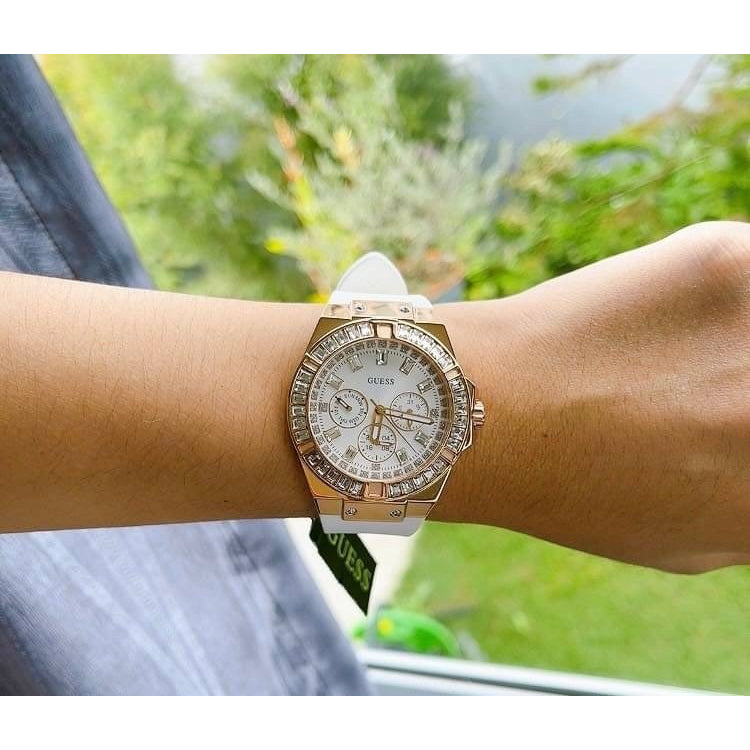  Shop Authentic Guess Venus Diamonds White Dial White Rubber Strap Watch for Women - GW0118L4 - Luxxuri