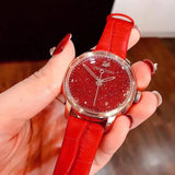  Shop Authentic Swarovski Crystalline Hours Red Crystal Dial Red Leather Strap Watch for Women - 5295380 - Luxxuri