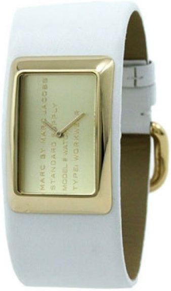  Shop Authentic Marc Jacobs Champagne Dial White Leather Strap Watch for Women - MBM2043 - Luxxuri