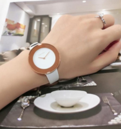  Shop Authentic Calvin Klein Chic White Dial White Leather Strap Watch for Women - K7N236K2 - Luxxuri