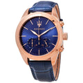  Shop Authentic Maserati Traguardo Chronograph Blue Dial Blue Leather Strap Watch for Men - R8871612015 - Luxxuri