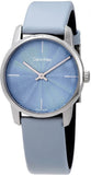  Shop Authentic Calvin Klein City Blue Dial Blue Leather Strap Watch for Women - K2G231VN - Luxxuri
