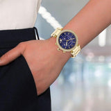  Shop Authentic Michael Kors Parker Chronograph Blue Dial Gold Steel Strap Watch For Women - MK6262 - Luxxuri