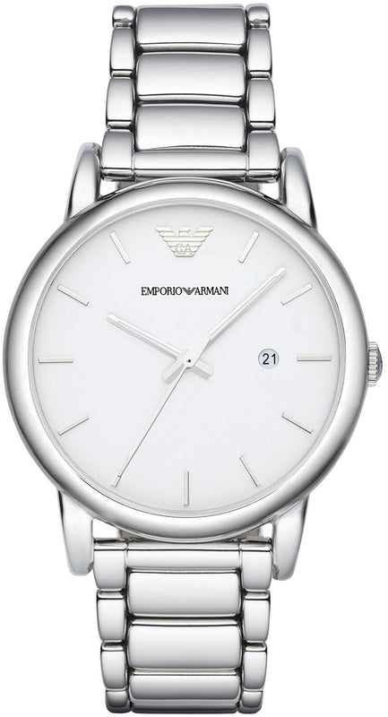  Shop Authentic Emporio Armani Classic Luigi Quartz Silver Dial Silver Steel Strap Watch For Men - AR1854 - Luxxuri