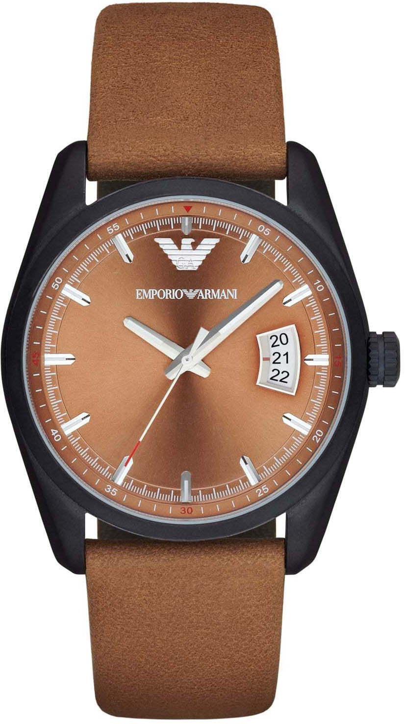  Shop Authentic Emporio Armani Sportivo Analog Brown Dial Brown Leather Strap Watch For Men - AR6080 - Luxxuri