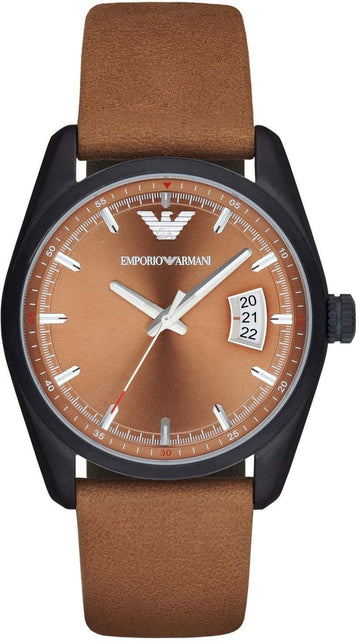  Shop Authentic Emporio Armani Sportivo Analog Brown Dial Brown Leather Strap Watch For Men - AR6080 - Luxxuri