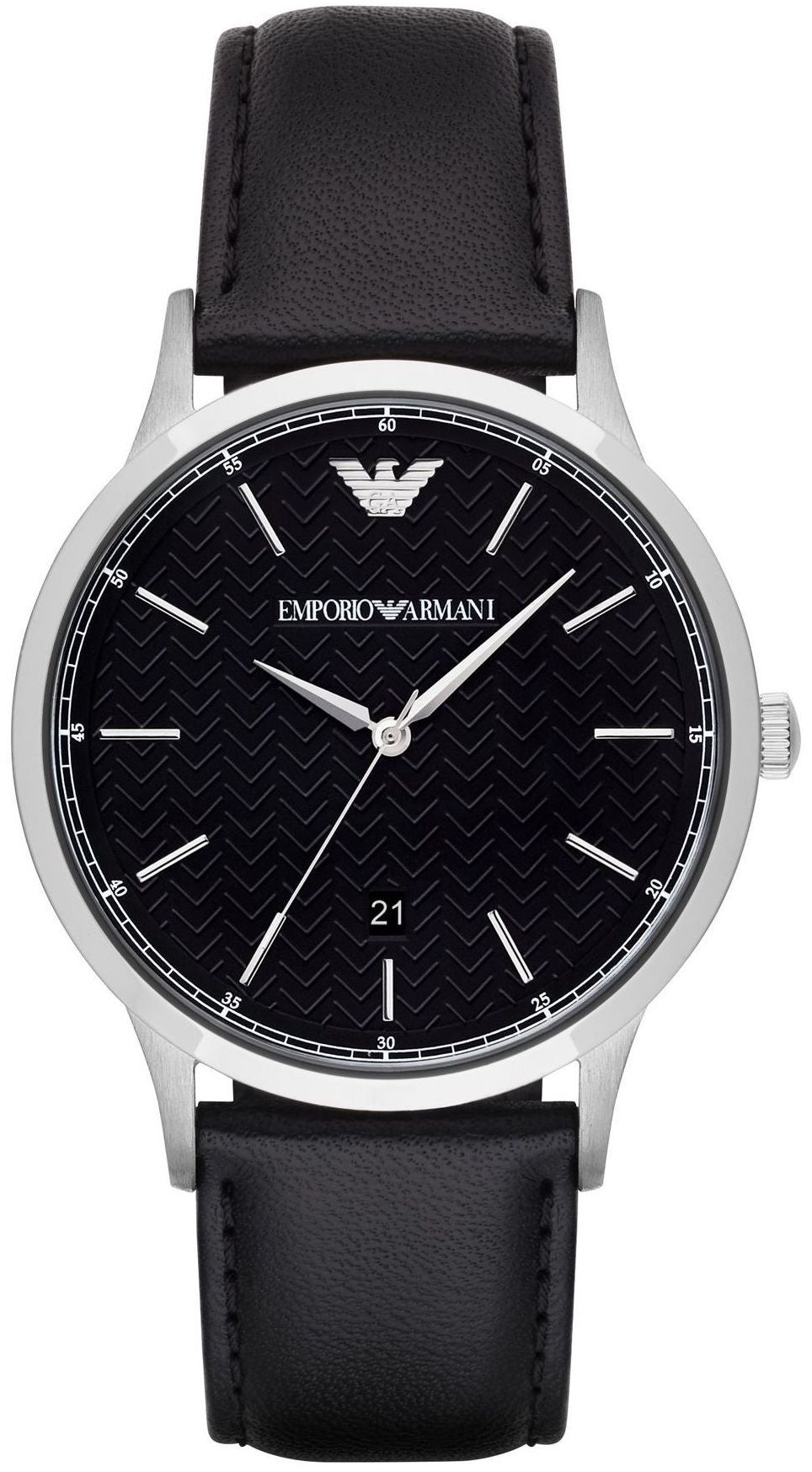  Shop Authentic Emporio Armani Renato Analog Black Dial Black Leather Strap Watch For Men - AR8035 - Luxxuri