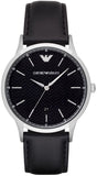  Shop Authentic Emporio Armani Renato Analog Black Dial Black Leather Strap Watch For Men - AR8035 - Luxxuri