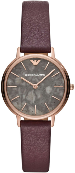  Shop Authentic Emporio Armani Quartz Grey Dial Brown Leather Strap Watch For Women - AR11172 - Luxxuri