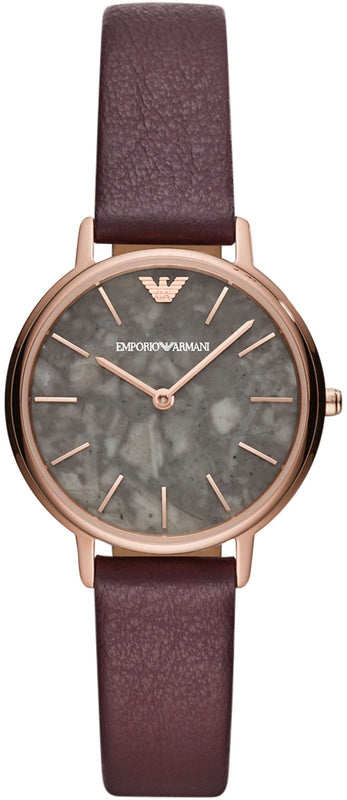  Shop Authentic Emporio Armani Quartz Grey Dial Brown Leather Strap Watch For Women - AR11172 - Luxxuri