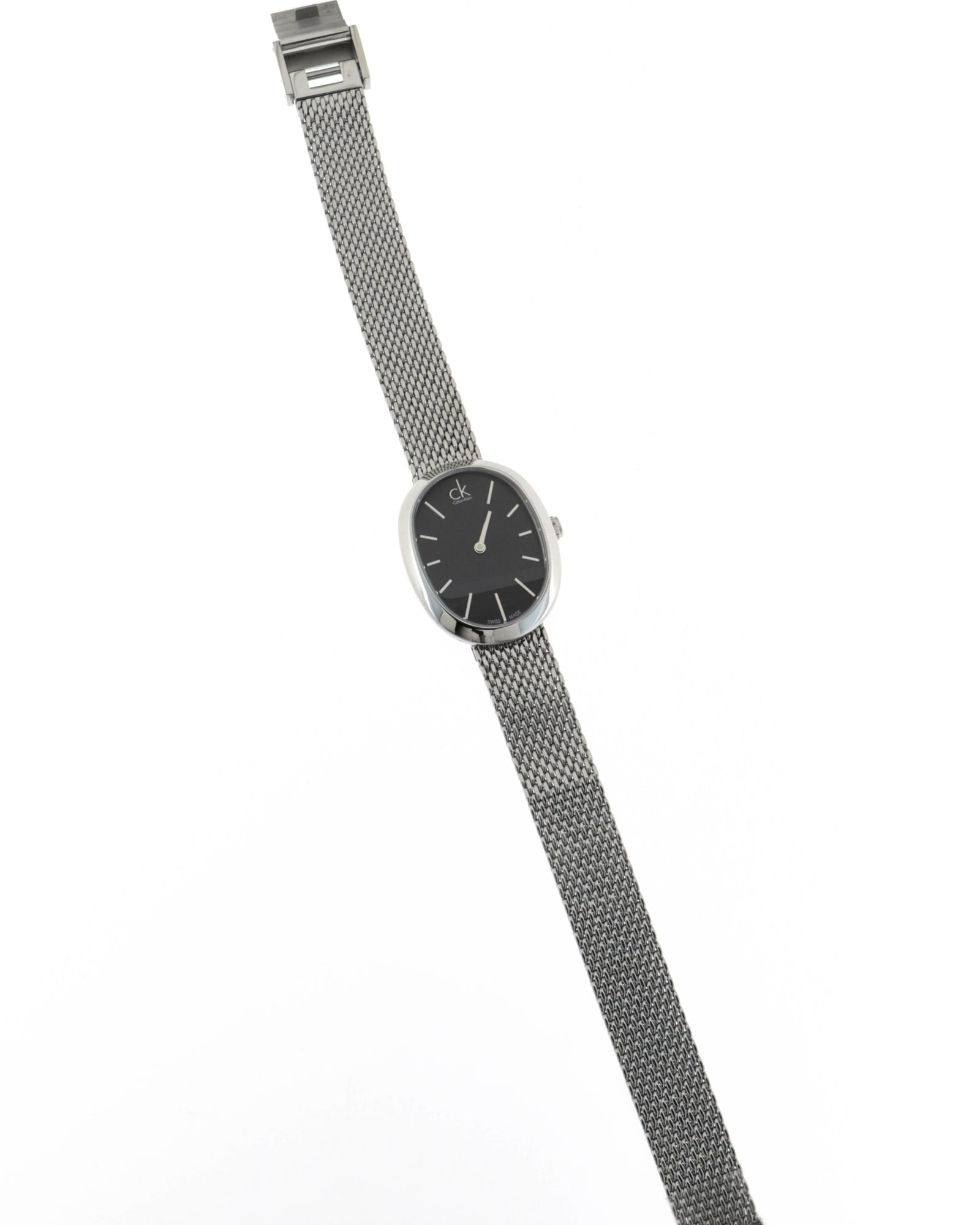  Shop Authentic Calvin Klein Incentive Black Dial Silver Mesh Bracelet Watch for Women - K3P23121 - Luxxuri