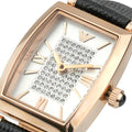  Shop Authentic Emporio Armani Gianni T Bar Quartz White Dial Black Leather Strap Watch For Women - AR11408 - Luxxuri