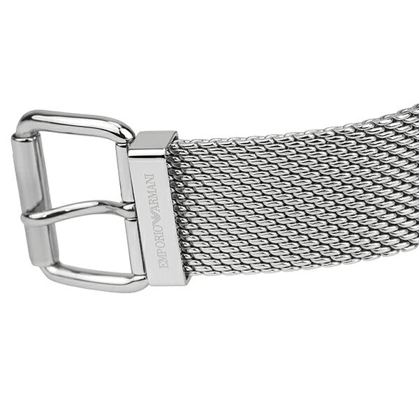 Emporio Armani Luigi Chronograph Quartz Black Dial Silver Mesh Bracelet Watch For Men - AR11429