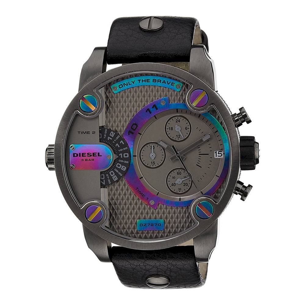  Shop Authentic Diesel Badass Chronograph Anthracite Dial Black Leather Strap Watch For Men - DZ7270 - Luxxuri