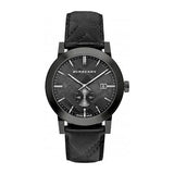  Shop Authentic Burberry The City Black Dial Black Leather Strap Watch for Men - BU9906 - Luxxuri