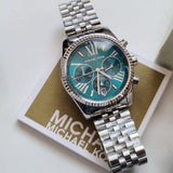  Shop Authentic Michael Kors Lexington Chronograph Blue Dial Silver Steel Strap Watch For Women - MK5887 - Luxxuri