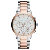  Shop Authentic Emporio Armani Giovanni Chronograph Quartz White Dial Two Tone Steel Strap Watch For Men - AR11209 - Luxxuri