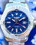  Shop Authentic Breitling Avenger Automatic GMT 45 Blue Dial Silver Steel Strap Watch for Men - A32395101C1A1 - Luxxuri