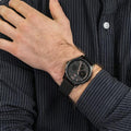 Tommy Hilfiger Damon Quartz Black Dial Black Mesh Bracelet Watch for Men - 1791420