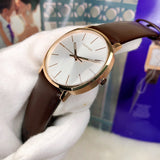  Shop Authentic Calvin Klein Posh Silver Dial Brown Leather Strap Watch for Men - K8Q316G6 - Luxxuri