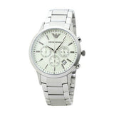  Shop Authentic Emporio Armani Renato Chronograph Cream Dial Silver Steel Strap Watch For Men - AR2458 - Luxxuri