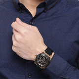  Shop Authentic Guess Force Analog Black Dial Black Leather Strap Watch For Men - W0674G6 - Luxxuri